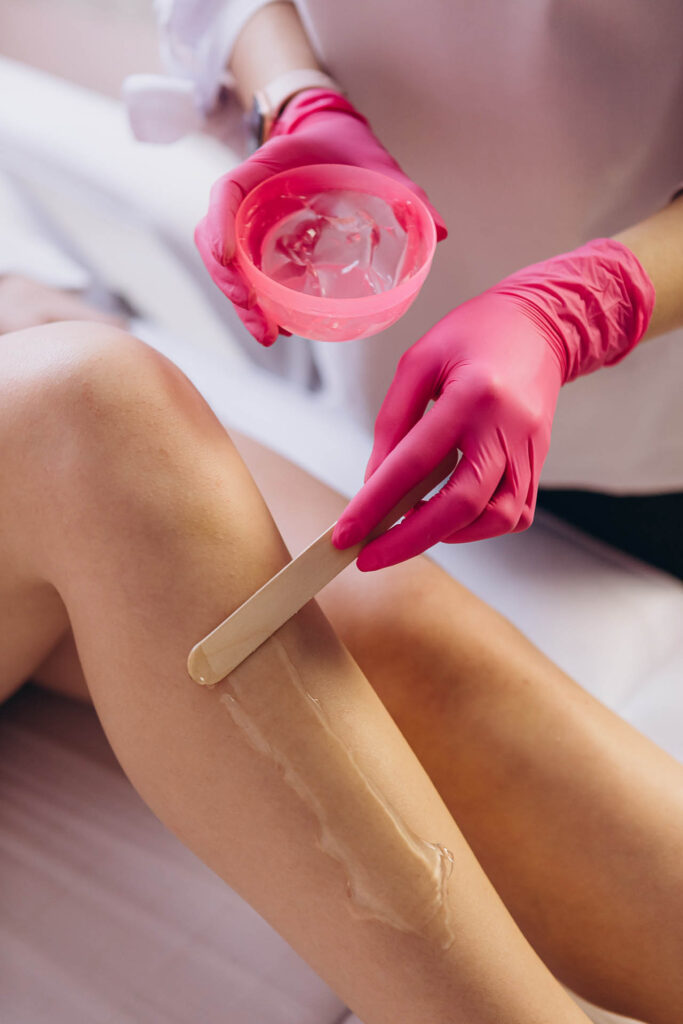 Hair,Removal,At,Spa,Studio.,Woman,Legs,Wax,With,Shugaring.